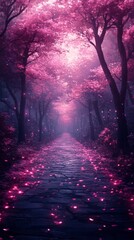 Enchanted Pink Forest Path