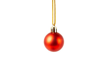 Christmas tree ball isolated on white background. Christmas toy and decor. Decorative Christmas balls. New Year celebration. Holiday concept.