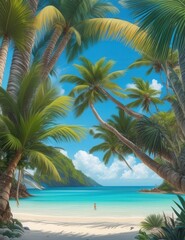beach with palm trees