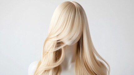 Naklejka premium A blonde wig with a blonde head