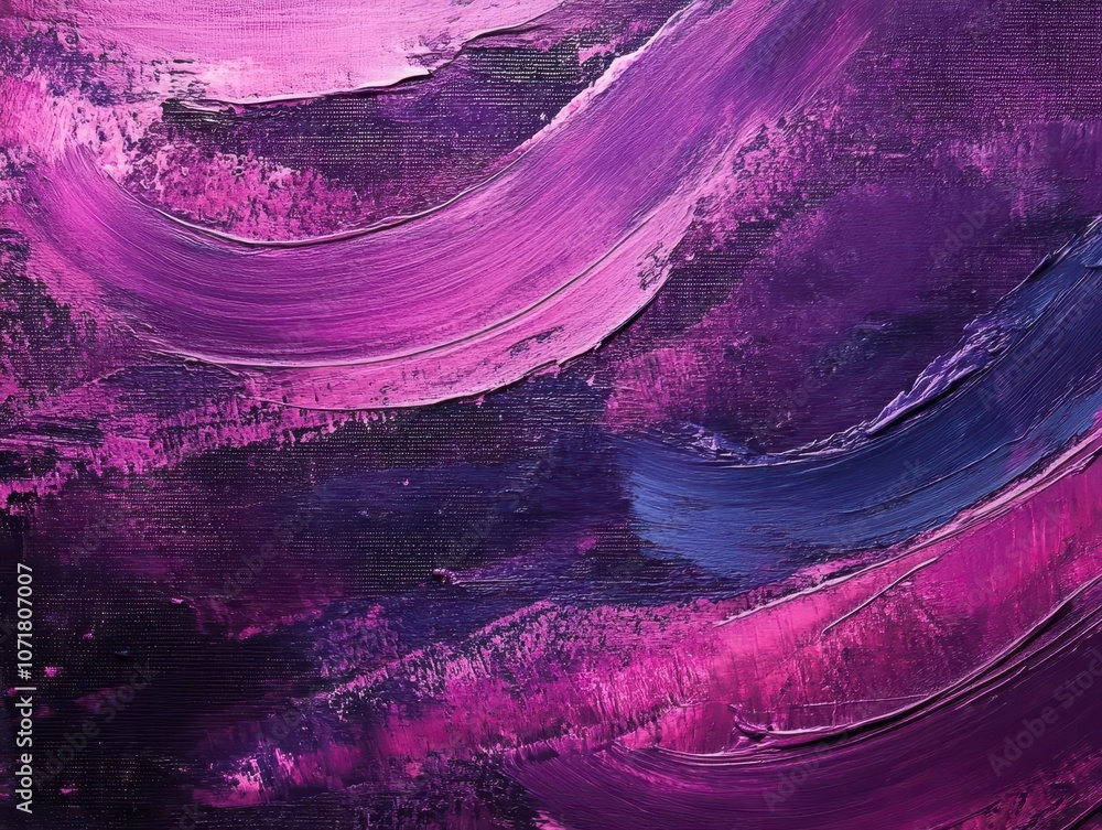 Poster dark purple grainy background with abstract magenta pink patterns, creating a visually striking post