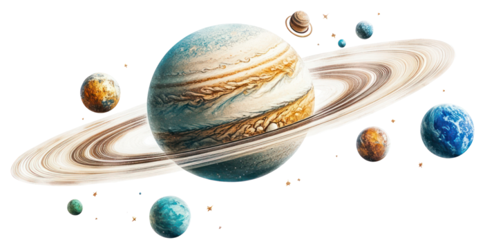 PNG Solar system universe planets space.