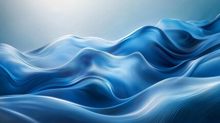 Gentle blue waves undulating under soft light in a serene coastal environment