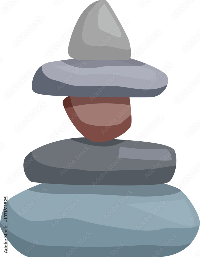 Poster smooth grey and brown pebbles balancing in perfect harmony, creating a serene and tranquil atmospher