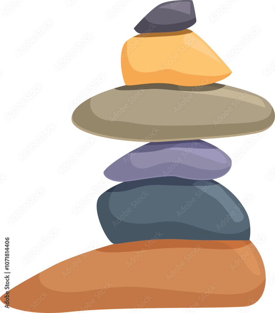 Poster smooth colorful stones balancing on each other, creating a peaceful and harmonious atmosphere