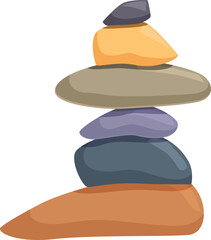 Smooth colorful stones balancing on each other, creating a peaceful and harmonious atmosphere