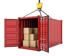 Re container cargo lifting isolated on white background