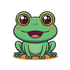 Obraz premium Variety of Smiling Frog Cartoon Characters on Transparent Background