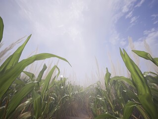 Fototapeta premium Vibrant Cornfield Landscape