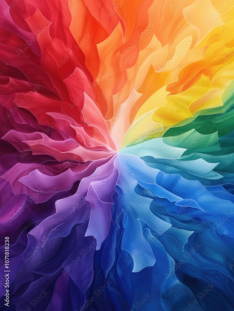 Poster a vibrant swirl of colors transitioning from red to blue, creating a dynamic and energetic visual ef