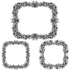 set of elements florist frame vector illustration art