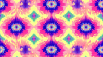 Abstract Background with Pink and Yellow Flowers