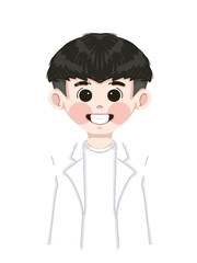 A cute and beautiful illustration of a groom. This illustration is often used for weddings, such as invitations and other designs.