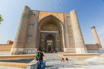 Samarkand, Uzbekistan - October. 10. 2024: Bibi Khanum Mosque in Samarkand