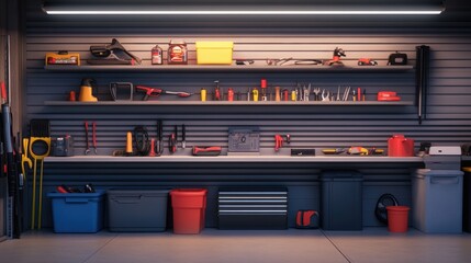 Obraz premium Organized Garage Interior.