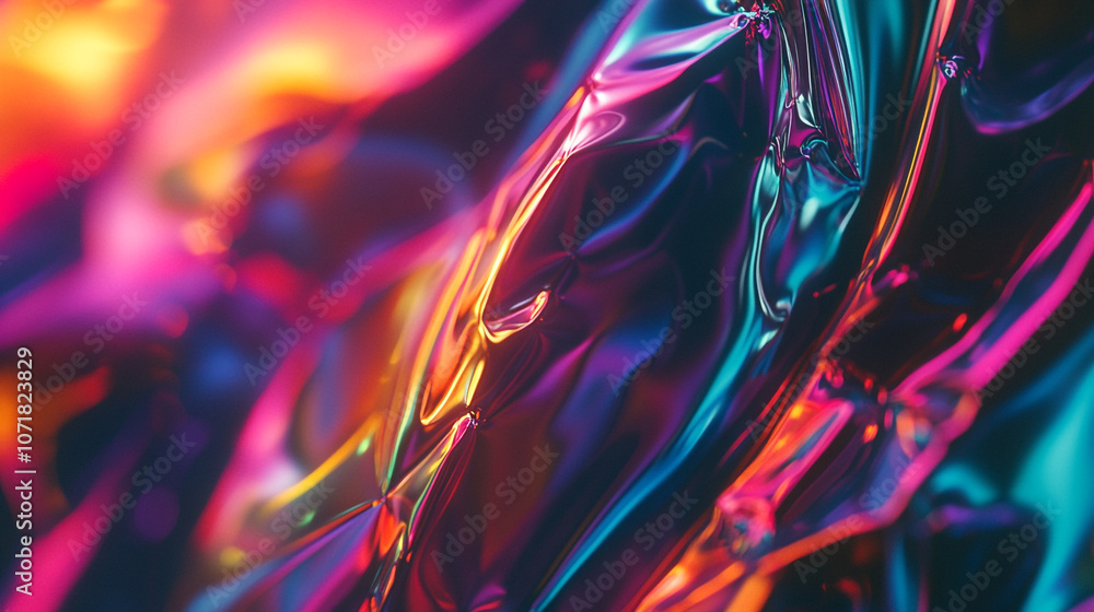 Aufkleber vibrant abstract patterns showcasing colorful reflections and light interplay in dark background