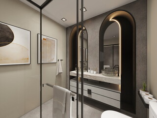 Plano 3D de una moderna vivienda con dise&ntilde;o de estilo contempor&aacute;neo. La casa cuenta con espacios amplios y bien definidos. 