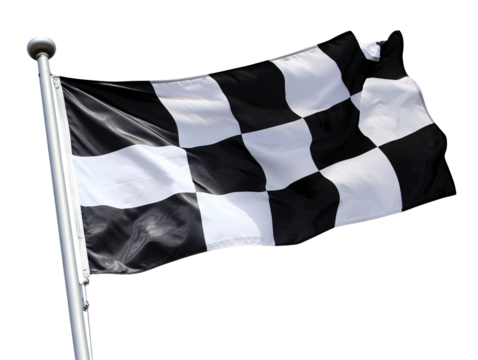 a black and white checkered flag