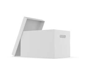 Box heavy duty double wall carton paper file storage, record storage, document storage, packing, moving, storing packaging box  3d render illustration.