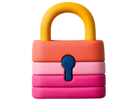 a colorful padlock with a keyhole
