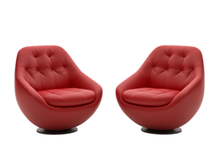 a pair of red chairs