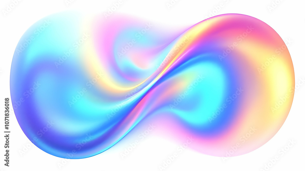 Poster two interconnected fluid shapes with gradient colors