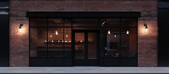 Modern Bar Entrance in Urban Setting