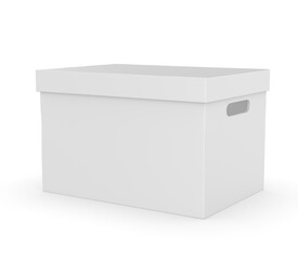 Box heavy duty double wall carton paper file storage, record storage, document storage, packing, moving, storing packaging box  3d render illustration.