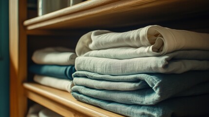 Folded Linen Towels.