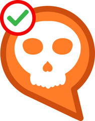 chat buble with skull icon
