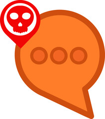 chat buble with skull icon