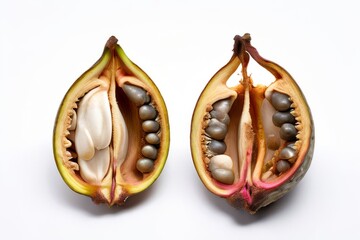 seed pod split open revealing contents