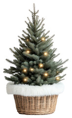 PNG Minimalist christmas tree basket lights base.