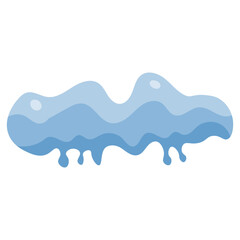 Snow Cap Element Isolated on White Background. Vector Illustration in Simple Decoration.