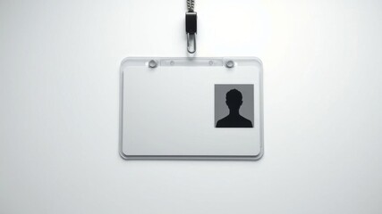 Obraz premium Realistic ID card mockup with blank photo and name tag set for professional identification, personal information, security