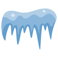 Snow Cap Element Isolated on White Background. Vector Illustration in Simple Decoration.