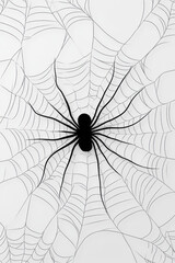 Obraz premium Abstract spider web pattern in a minimal style, with delicate lines forming an aesthetic, airy background,