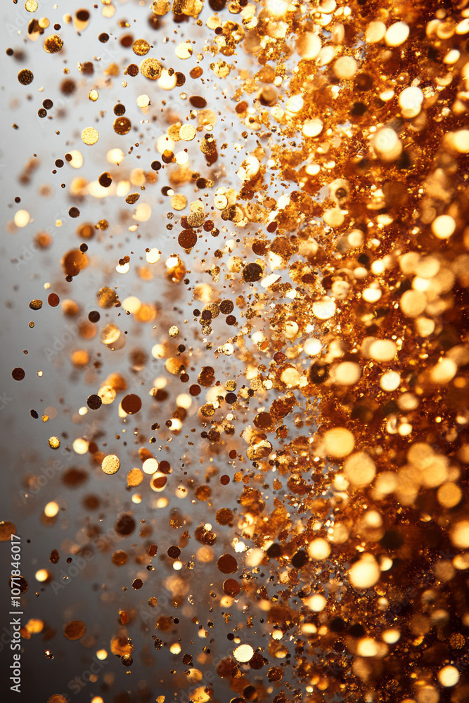 Poster delicate gold confetti sprinkled across a clean background, adding a subtle, festive touch in a mini