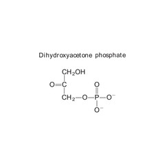 Dihydroxyacetone phosphate skeletal structure diagram.Organic molecule compound molecule scientific illustration.