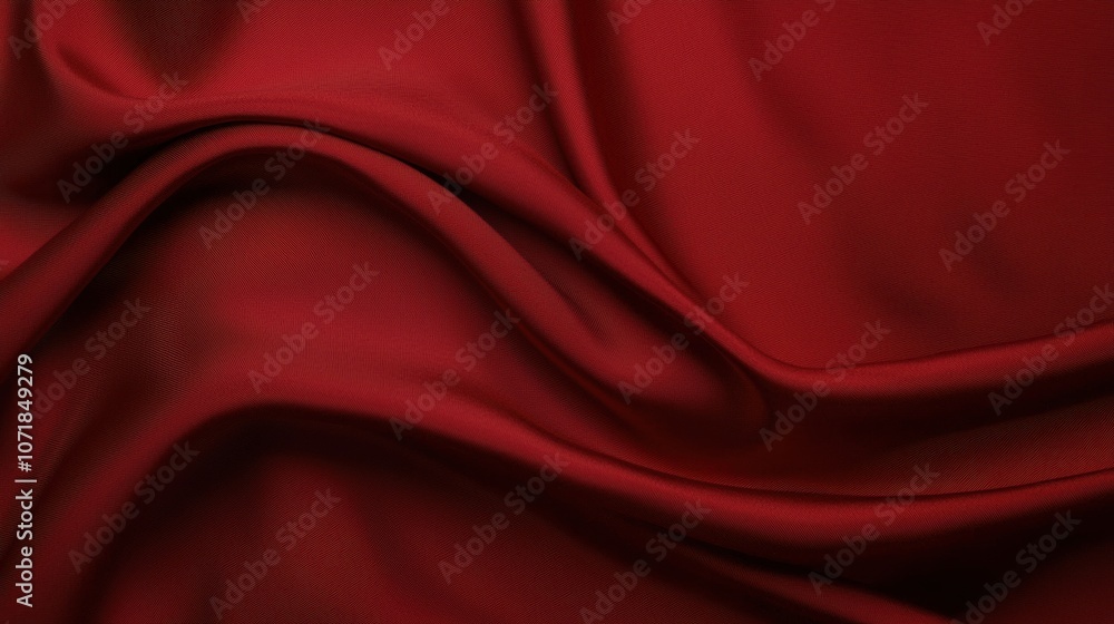 Poster a red fabric with a wave pattern