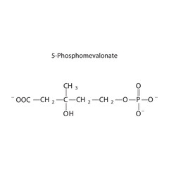 5-Phosphomevalonate skeletal structure diagram.Organic molecule compound molecule scientific illustration.