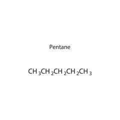 Pentane skeletal structure diagram.Organic molecule compound molecule scientific illustration.