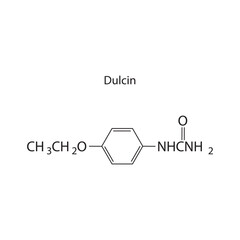 Fototapeta premium Dulcin skeletal structure diagram.Artificial sweetener compound molecule scientific illustration.