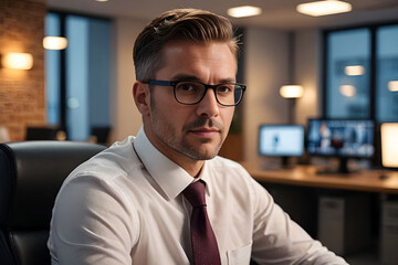 Fototapeta premium Professional Businessman Portrait in Modern Office