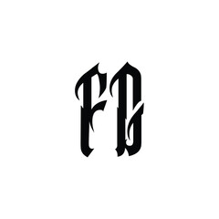 Obraz premium FG monogram logo design letter text name symbol monochrome logotype alphabet character simple logo