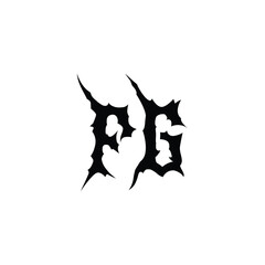 Fototapeta premium FG monogram logo design letter text name symbol monochrome logotype alphabet character simple logo