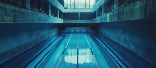 Fototapeta premium Indoor Swimming Pool with Blue Tiles