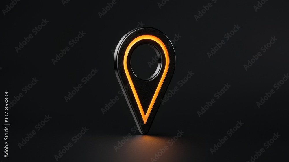 Poster a black and orange pointy object with a hole in the middle