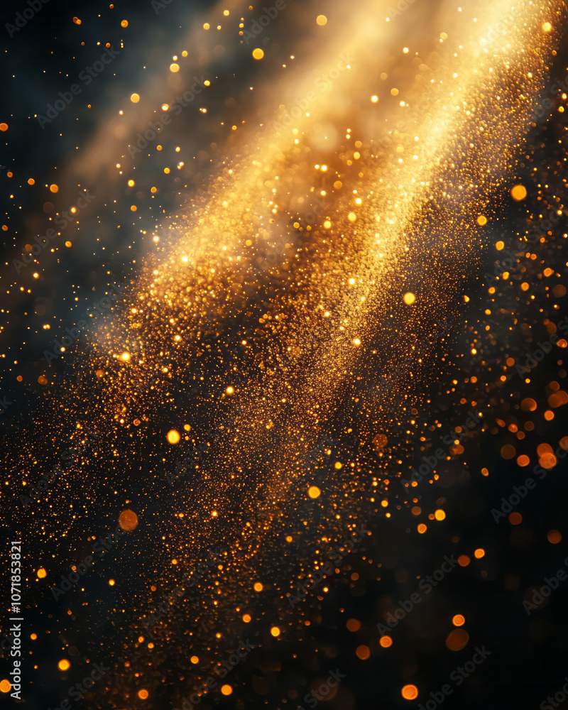 Poster detailed shot of dust particles on a surface illuminated by a sunbeam, creating a clear representati
