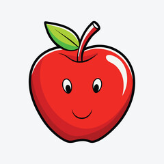 red apple cartoon, Red apple vector illustration, apple icon, Apple icon on white background